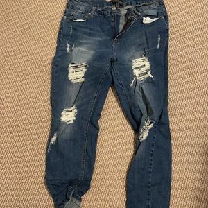 Forever 21 distress mom jeans